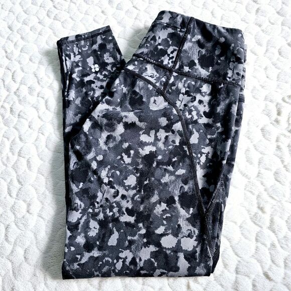 Sweaty Betty Power 7/8 Workout leggings small grey black camo pockets - Picture 1 of 8